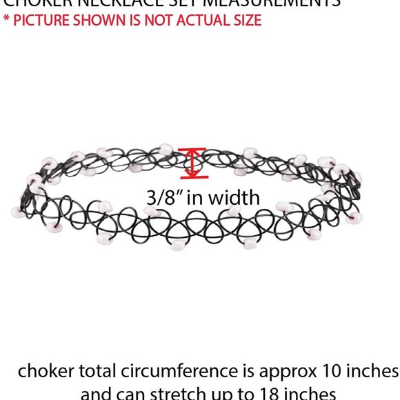 Choker Necklace Set of 12 Henna Tattoo - Picture 7 of 8